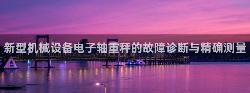 顺盈娱乐注册更究333OO：新型机械设备电子轴重秤的故障诊断