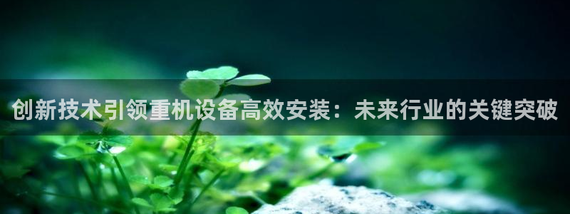 清远顺盈娱乐公司招聘：创新技术引领重机设备高效安装：未来行业