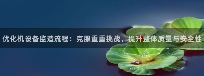 顺盈2娱乐：优化机设备监造流程：克服重重挑战，提升整体质量与